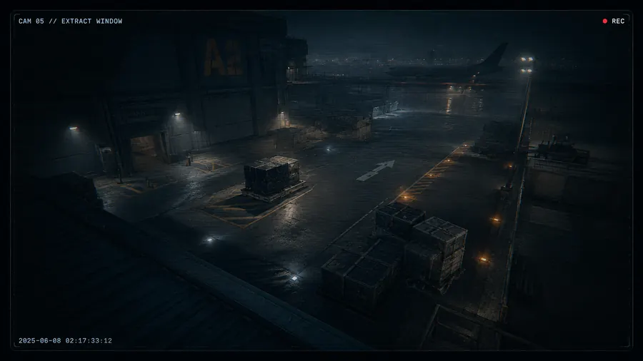 Security-cam capture — extraction airfield