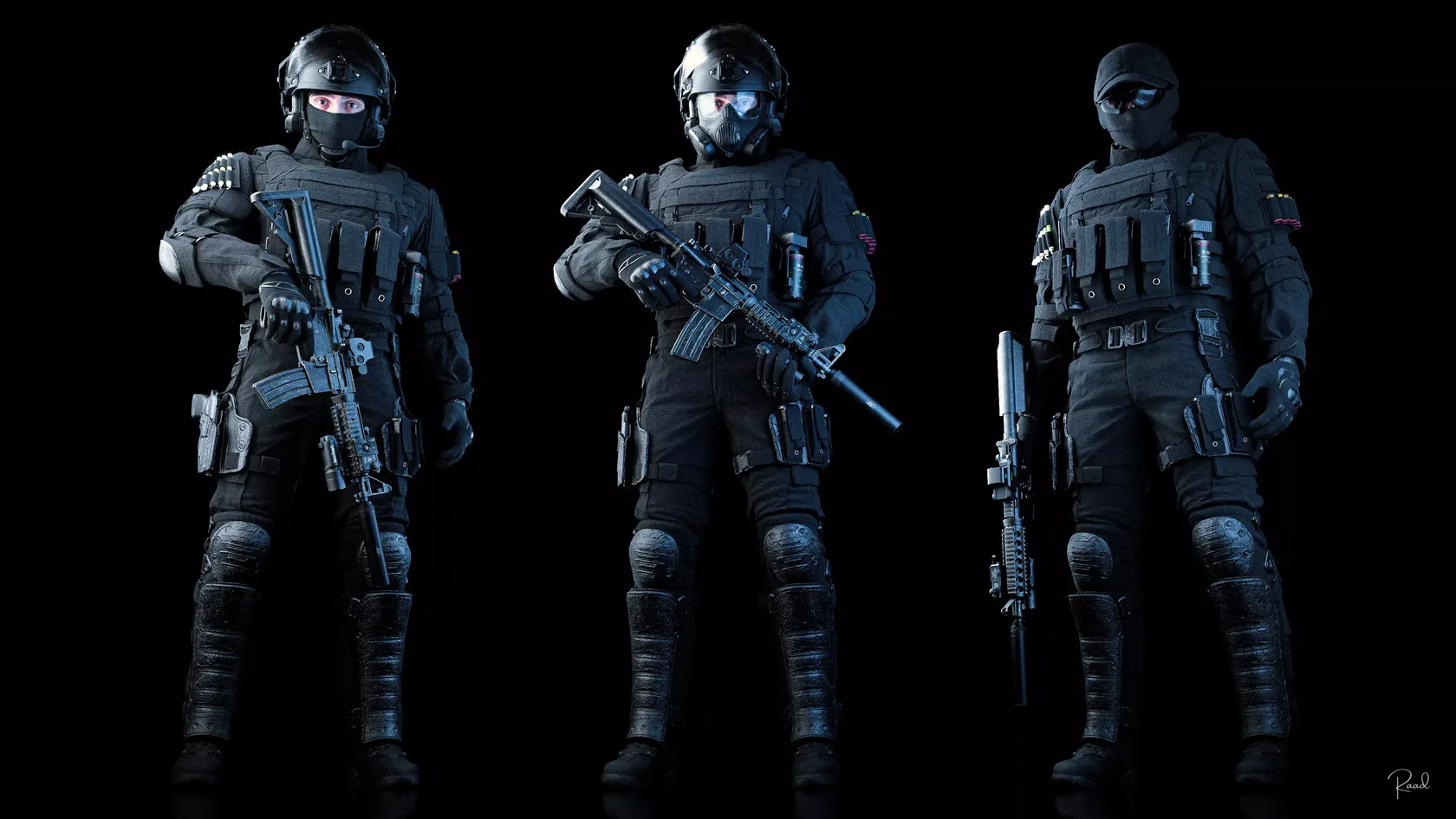 The first Project Vanta cell — three operatives in full tactical gear